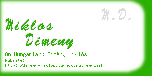 miklos dimeny business card
