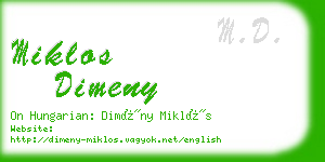 miklos dimeny business card